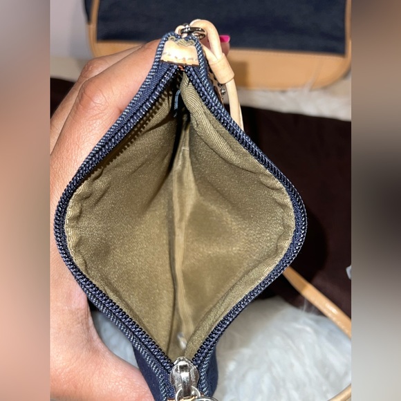 COACH Baguette Denim Leather Wristlet - Picture 4 of 7